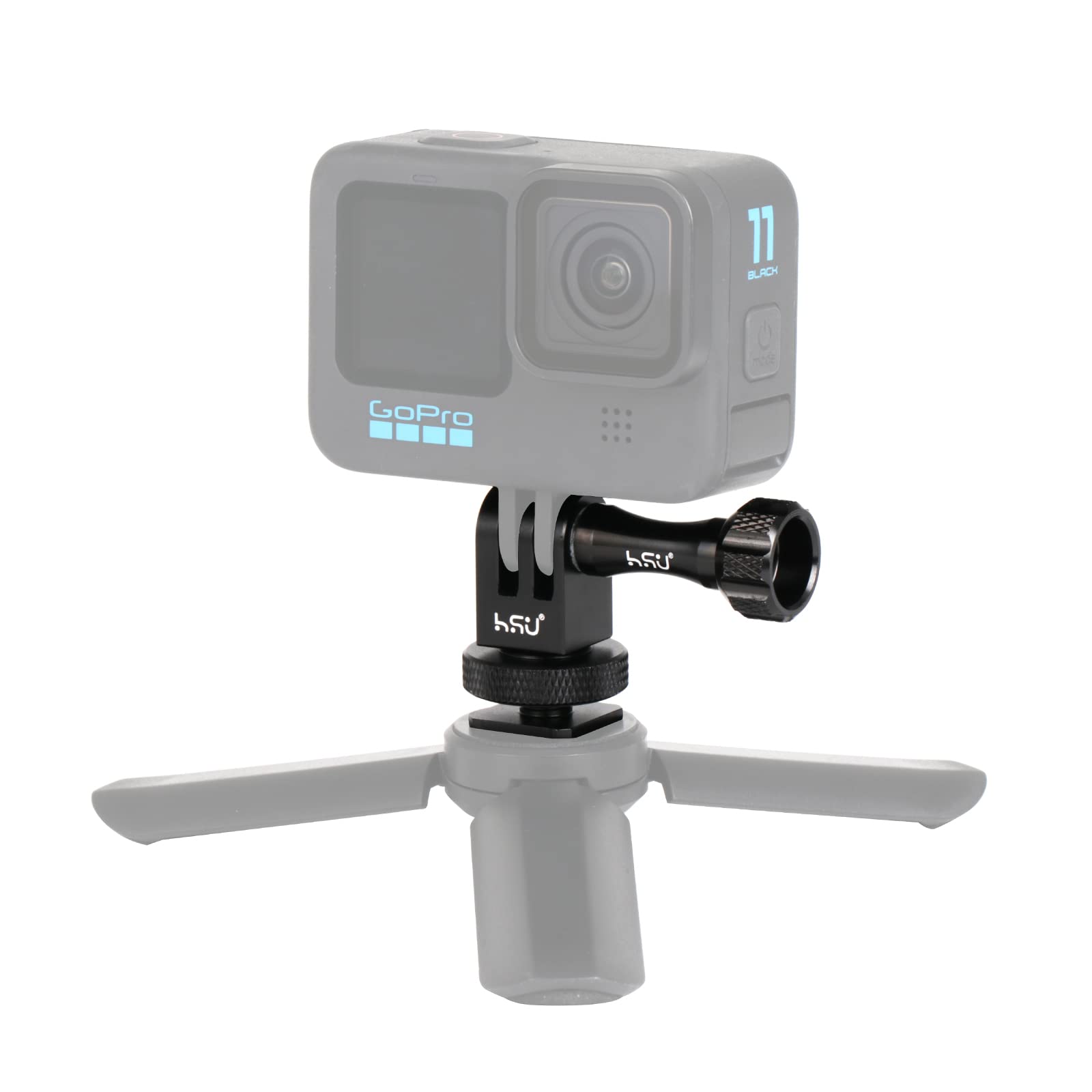 Hsu Aluminum Cold Shoe Mount Adapter, 1/4 20 Screw Hole Tripod Mount Adapter For Gopro Hero 13/12/11/10/9/8/7/6, Dji Osmo Action Akaso, Applicable For Tripod Selfie Stick Monopod And Dslr Camera Flash