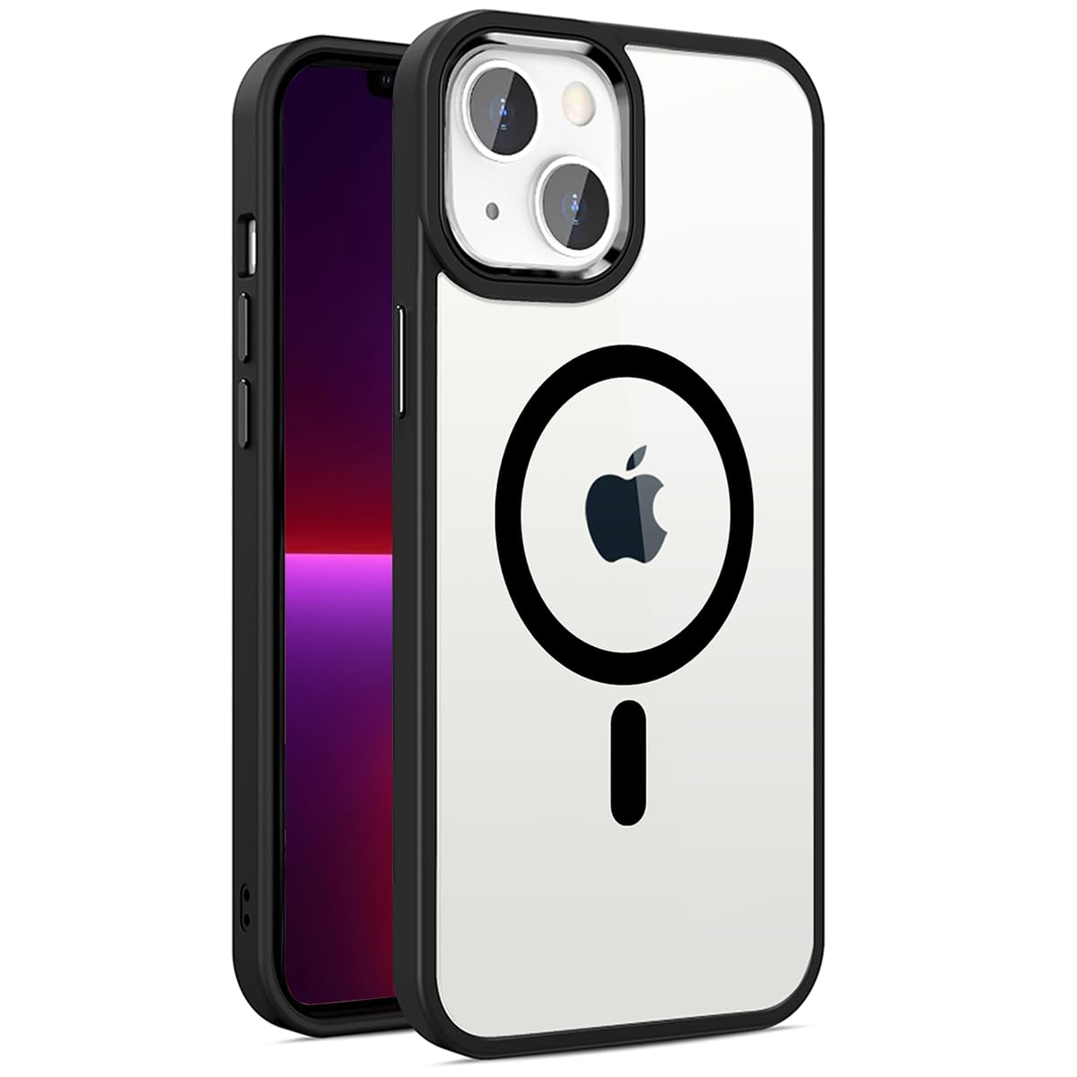 Pinlisheng Magnetic For Iphone 13 Case,Compatible With Magsafe, Military Grade Drop Tested, Shockproof Clear Hard Back Slim Case