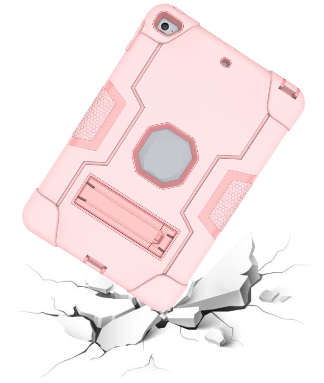 Jaorty Ipad Case For Ipad Mini 5,4 2019 2015, 7.9 Inch, Heavy Duty Rugged Stand Cover, Pink