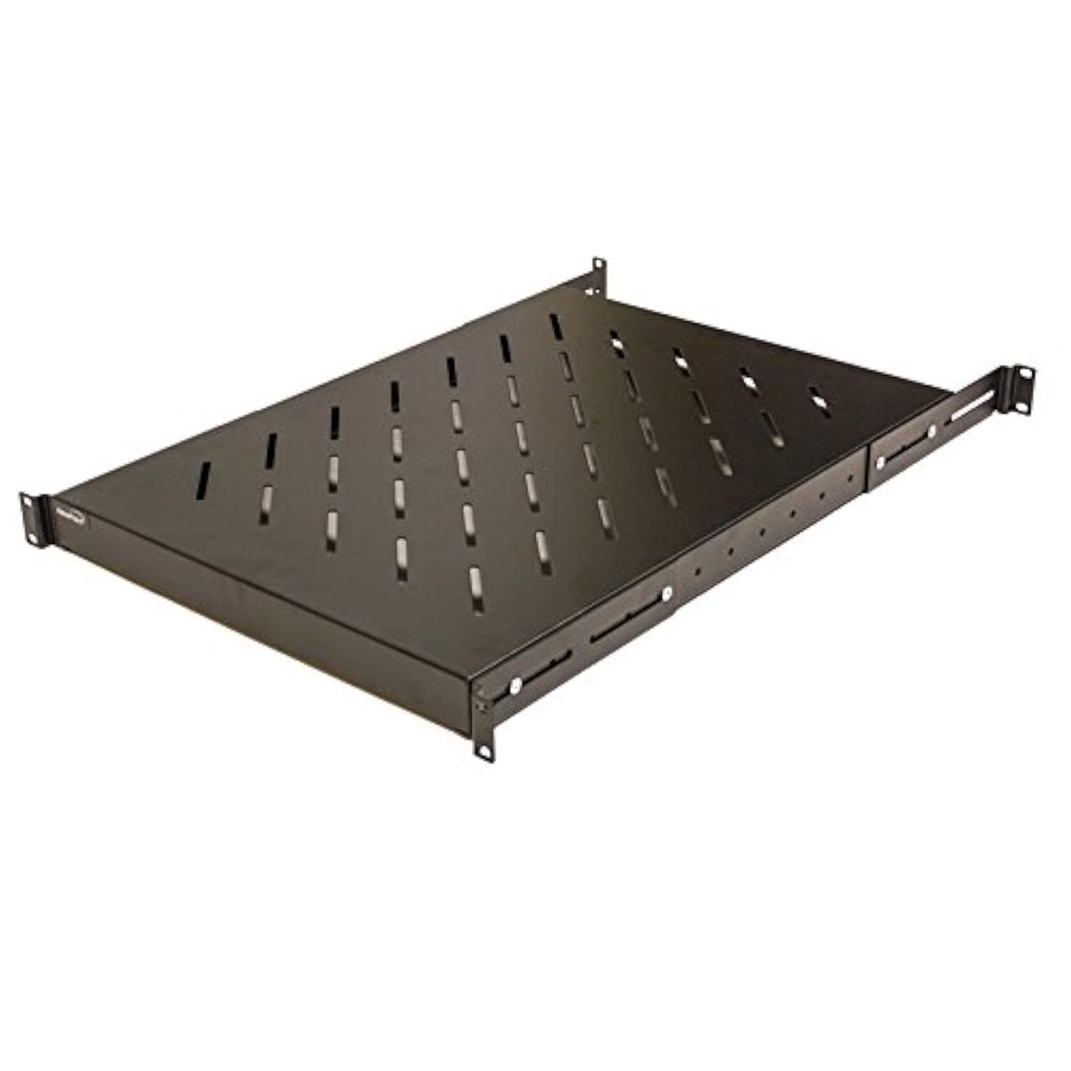Navepoint 1U 19 Inch Fixed 4 Post Rack Mount Server Shelf With Adjustable Depth From 18 34 Inch Black