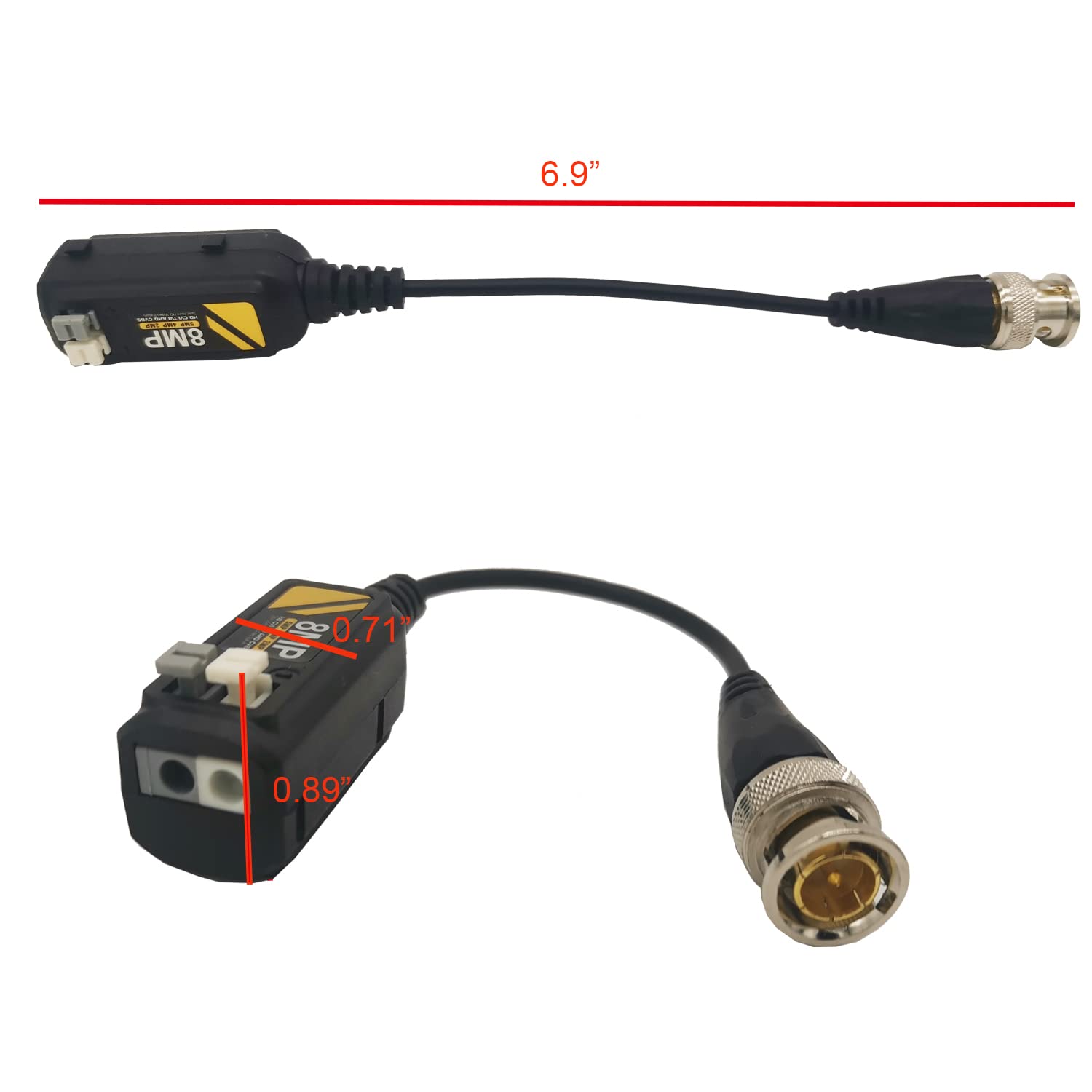 Douzime 5 Pairs 4K Cctv Video Balun Connectors Passive Ahd/Tvi/Cvi/Cvbs Signal Transceivers Compatible With 8Mp/5Mp/4Mp/3Mp/720P