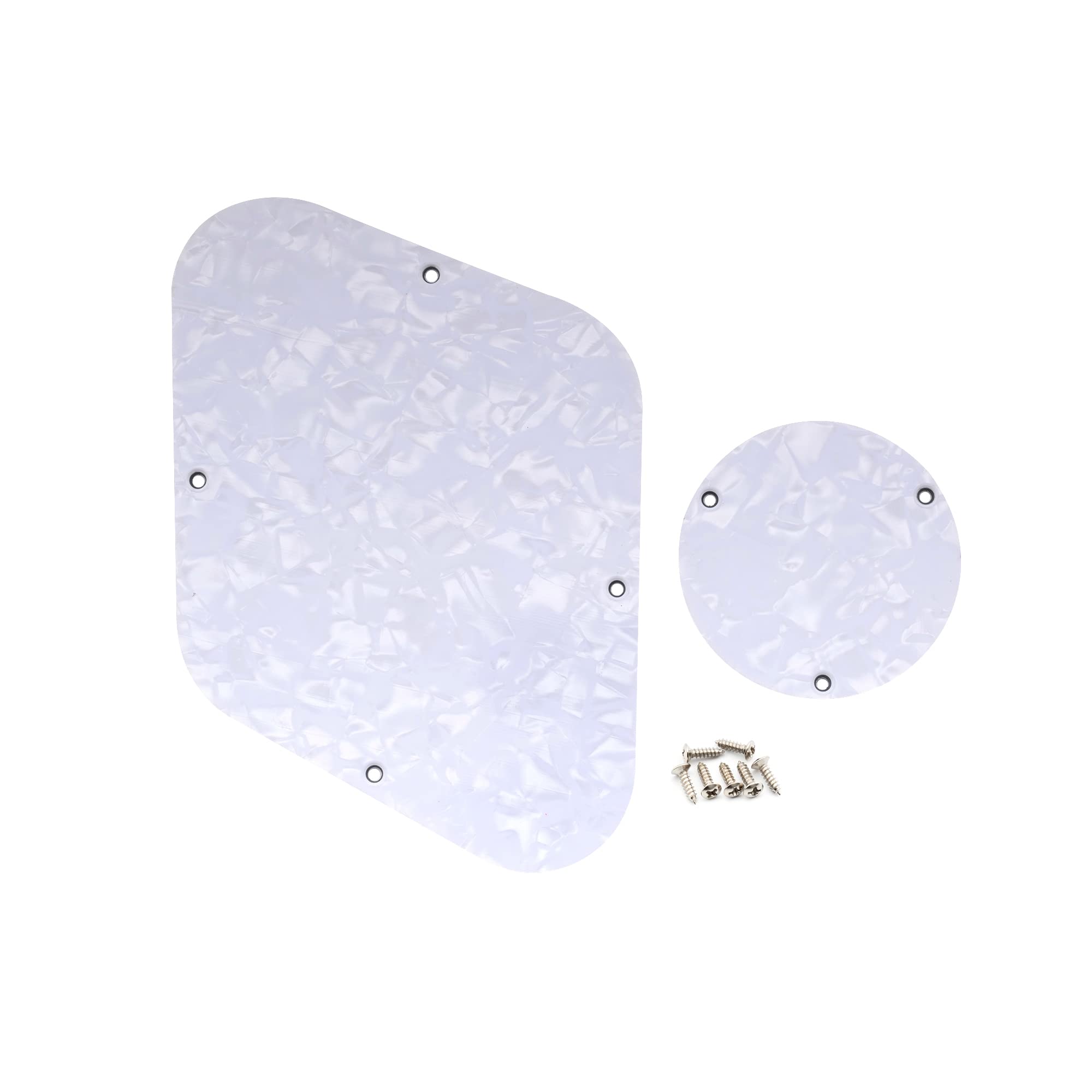 Musiclily Lp Backplate And Switch Cover Set Compatible With Usa Les Paul, 4Ply White Pearl