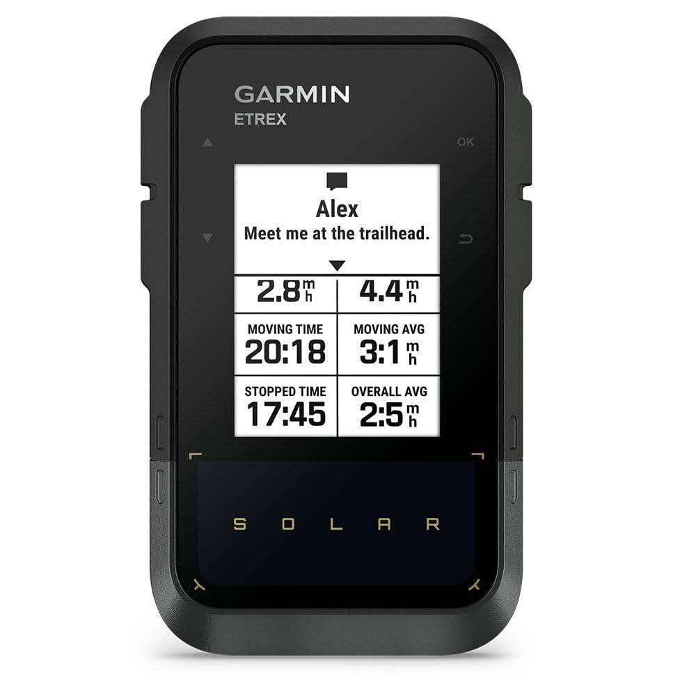 Garmin Etrex Solar, Gps Handheld Navigator, Unlimited Battery Life, Water Resistant