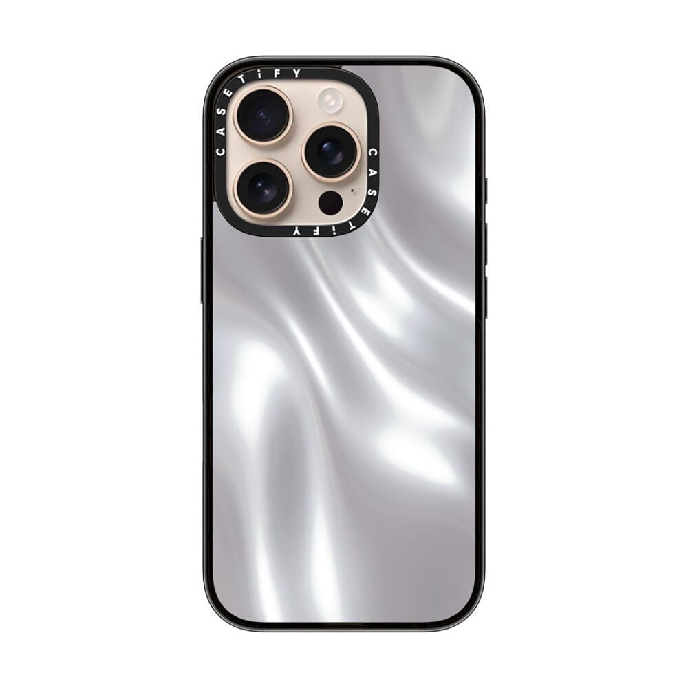 Casetify Compact Case For Iphone 16 Pro [Lightweight / 4 Ft. 2X Military Grade Drop Protection/Slim]   Soft Metal   Clear Black