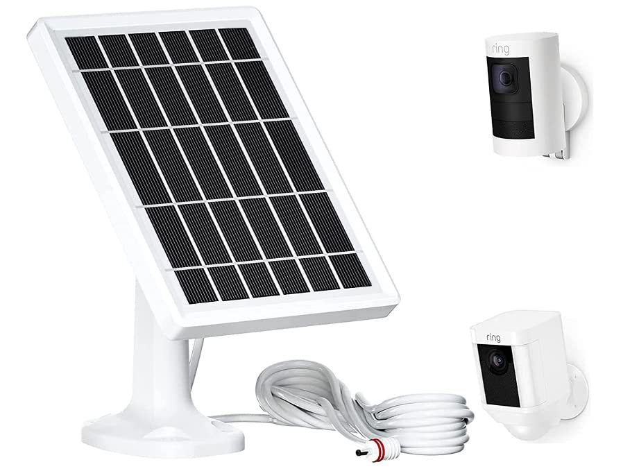 Solar Panel For Ring Camera, Camera Solar Panel Charger Compatible With Ring Stick Up Cam Battery & Spotlight Cam Battery/Plus/P