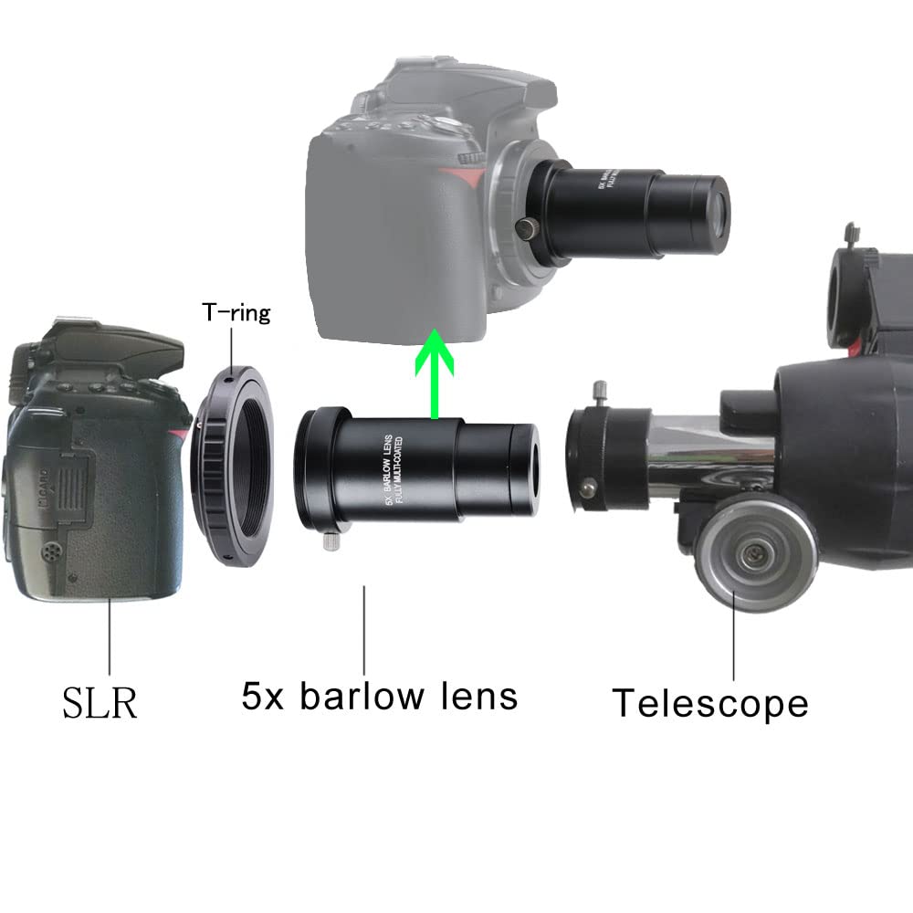 Starboosa 1.25'' Barlow Lens   For Telescope Eyepieces   Actual 2X Magnification