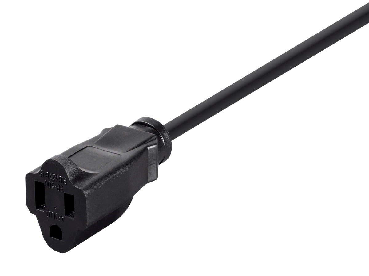 Monoprice Extension Cord   Nema 5 15P To Nema 5 15R, 15 Amp, 1875 Watt, 3 Prong, 14Awg, 6 Feet, Black