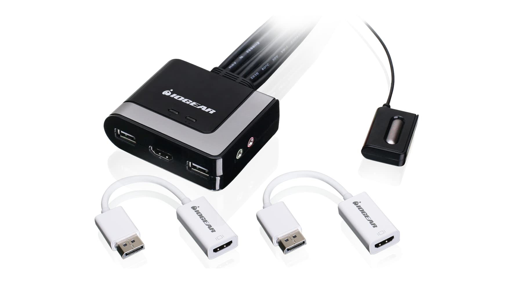 IOGEAR 2-Port HD Cable KVM with DisplayPort Adapters (GCS62HDPKIT)