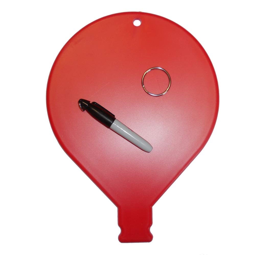 Control Balloon Products Large Red Key Tag, Includes Key Ring & Permanent Marker, Never Lost Key Ring, Key Chain, Large Key Ring
