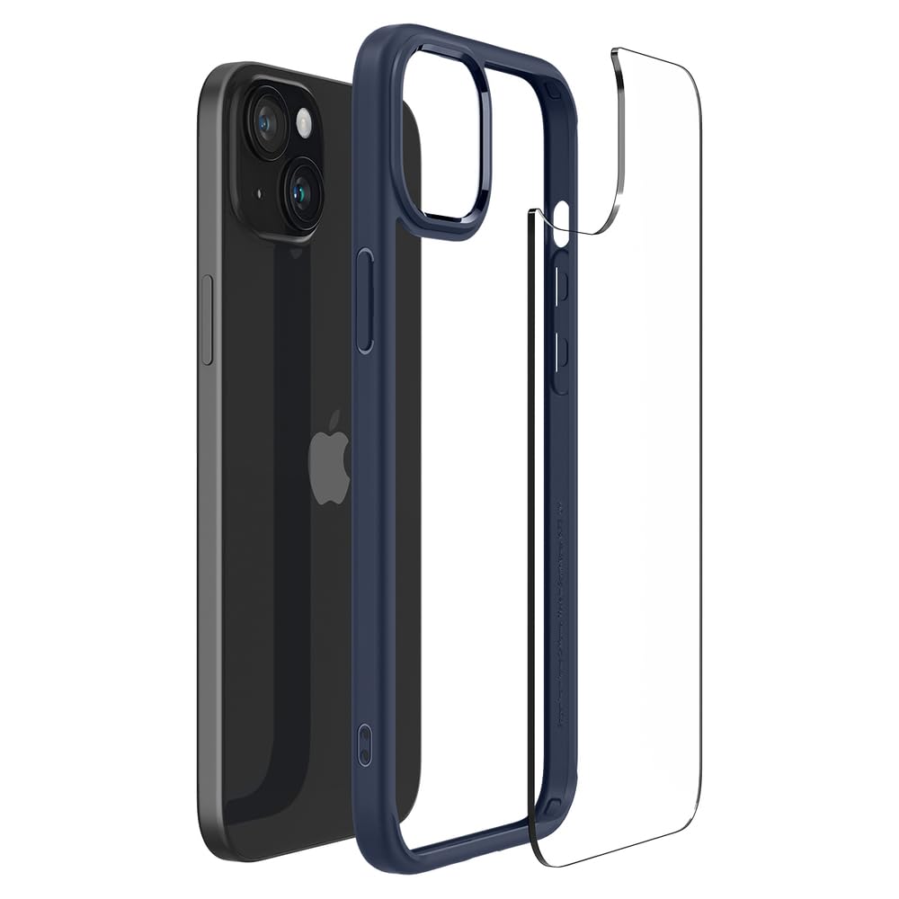 Spigen Ultra Hybrid Designed For Iphone 15 Plus Case (2023) [Anti Yellowing], [Military Grade Protection]   Navy Blue