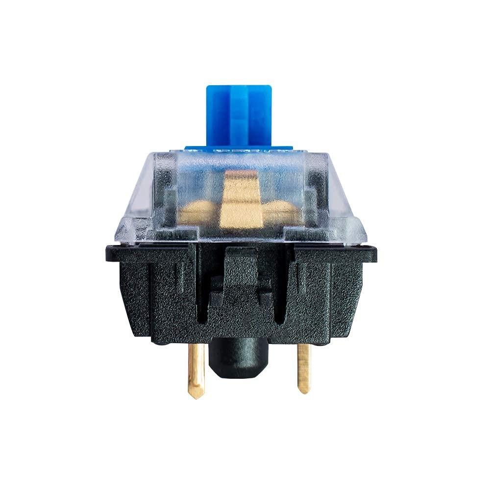 Granvela Gateron Ks 8 Blue Switches For Mechanical Keyboards, Clicky Tactile 3 Pin Black Shell Compatible With Cherry Mx Switche