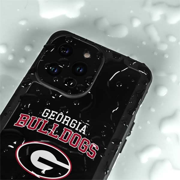Skinit Waterproof Phone Case Compatible With Iphone 14 Pro   Officially Licensed University Of Georgia Bulldogs Design