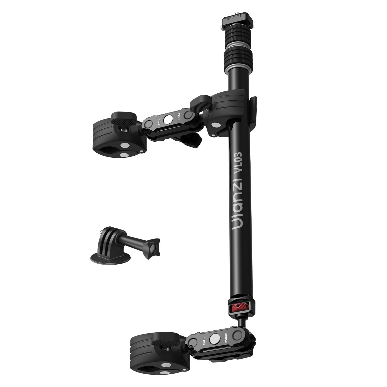 ULANZI Quick-Release Invisible Selfie Stick Motorcycle Bike Mount Kit for Insta360 X5 X4 X3/DJI Osmo 360, VL03 40in Adjustable E