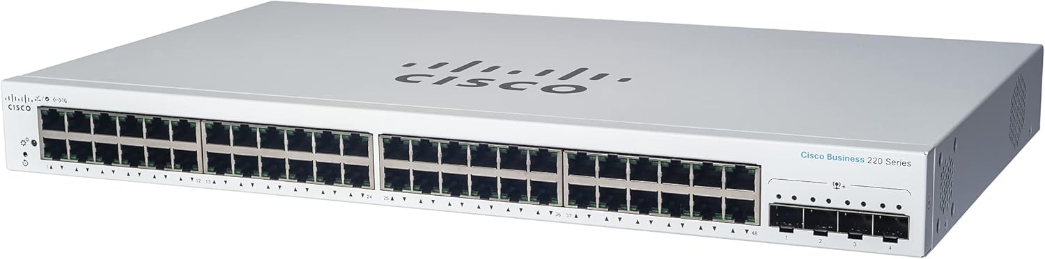 CISCO DESIGNED CBS220-48FP-4X Smart Switch | 48 Port GE | Full PoE | 4x10G SFP+ | 3-Year Limited Hardware Warranty (CBS220-48FP-