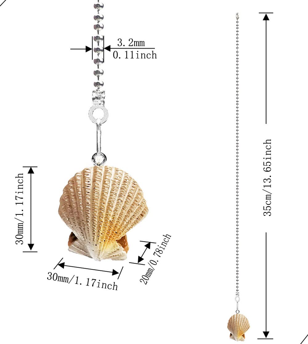 Hyamass 12 Inch Ceiling Fan Pull Chain Ocean Series Charm Pendant Ceiling Fan Danglers Fan Pulls Chain Extender With Ball Chain
