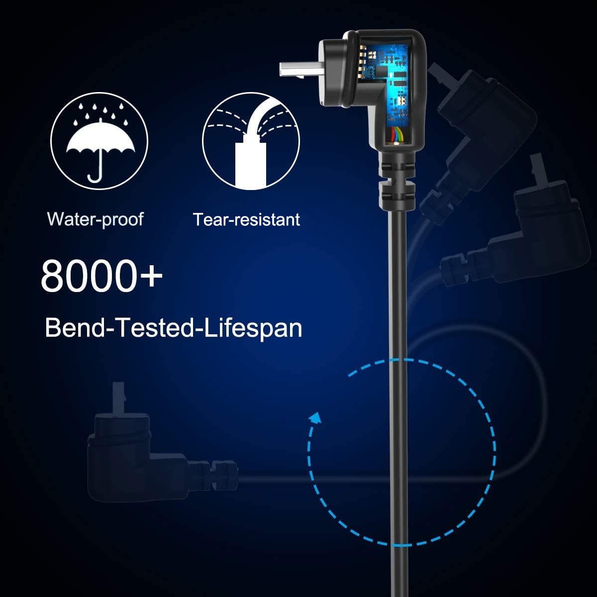 Basesailor 30Ft Blink Outdoor/Indoor 3Rd Gen Micro Usb Cable With Charger Adapter,Charger Brick And 90 Degree Right Angled Micro