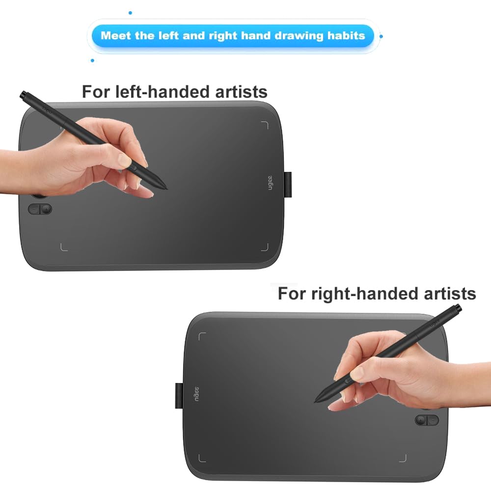 Ugee Graphics Drawing Tablet, M808 10X6.25 Inch Ultra Thin With 8 Customized Shortcut Keys, New Gen Battery Free Stylus Of 16K L