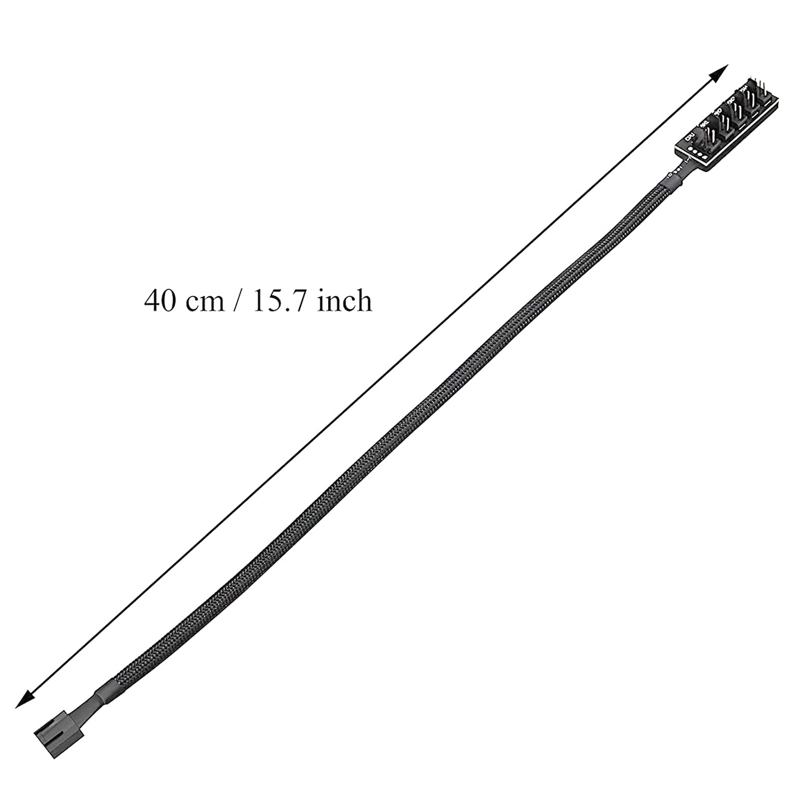 Threebulls Pwm Fan Hub, Pc Cpu Cooling 4 Pin/3Pin Power Fan Extension Cable Hub Splitter Adapter Sleeved Case For 12V Desktop Computer Cooler Fans 1 To 5 Way (15.7 Inch)