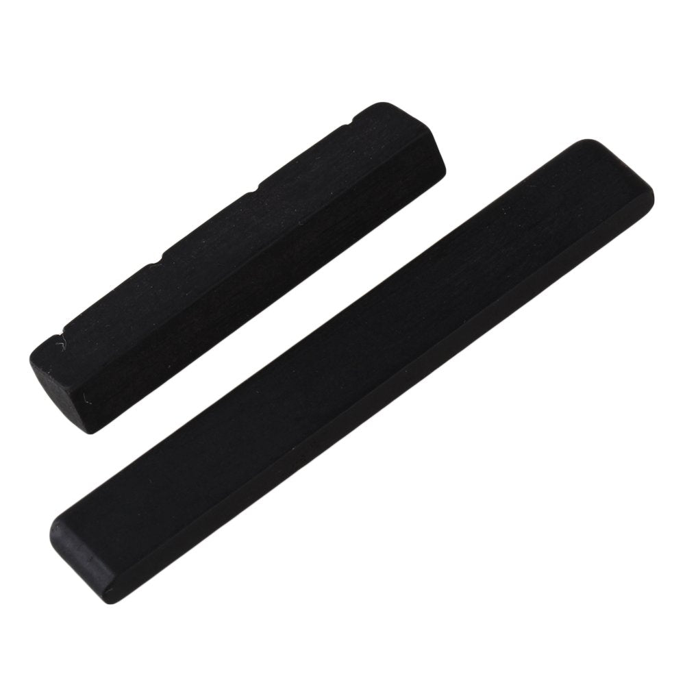 Bqlzr 4 String Ukulele Guitar Nut And Saddle Made Of Ebony 1 Pair