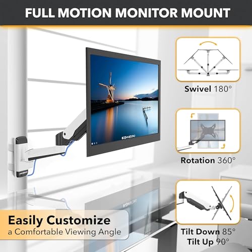 Condomounts Clmmmaw2022 Height Adjustable Full Motion Tv Pillar Mount & Vesa Monitor Mount| Ratchet Strap Warehouse Tv Mount | G