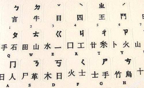 Chinese Keyboard Stickers With Transparent Background With Black Lettering For Computer Laptops Desktop