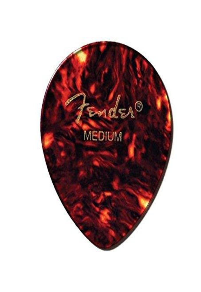 Fender Classic Celluloid Guitar Picks 347 Shape, Guitar Accessories, Tortoise Shell, Thin, 12 Pack
