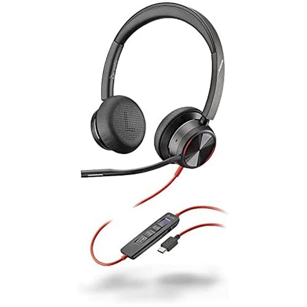 Plantronics Poly  Blackwire 8225 Wired Headset with Boom Mic DualEar (Stereo) Computer Headset  USBC to Connect to Your PC/M