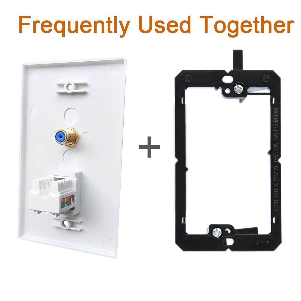 Boplat 90 Degree Cat6 Ethernet Coax Wall Plate Punch Down With Tool   Rj45 Coaxial Punchdown Cover Plate For Network And Coax Ca