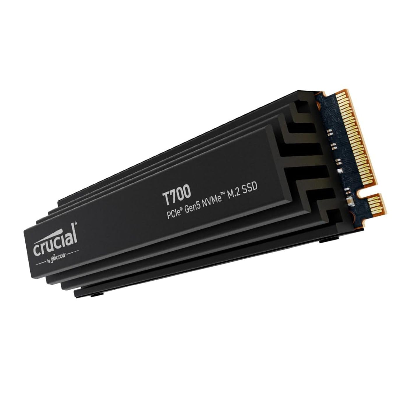 Crucial T700 2TB Gen5 NVMe M.2 SSD with heatsink  Up to 12,400 MB/s  DirectStorage Enabled  CT2000T700SSD5  Gaming, Photogra