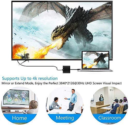 Usb C To Hdmi Adapter, Qidoou Type C Adapter Multiport Usb C Hub With 4K Hdmi Output, Usb 3.0 Port And Usb C Charging Port Compa