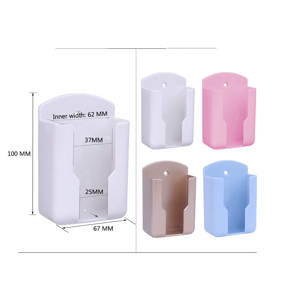 Xinally Pack Of 2 Fashion Remote Control Holders Self Adhesive Wall Mount Air Conditioner Media Storage Racks Organizers (White)