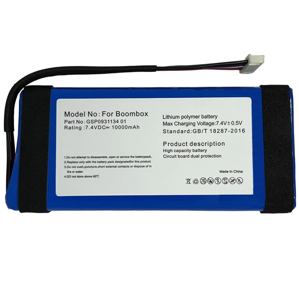 Mpf Products 10000Mah Gsp0931134 01 Battery Replacement Compatible With Jbl Boombox Waterproof Portable Bluetooth Speaker