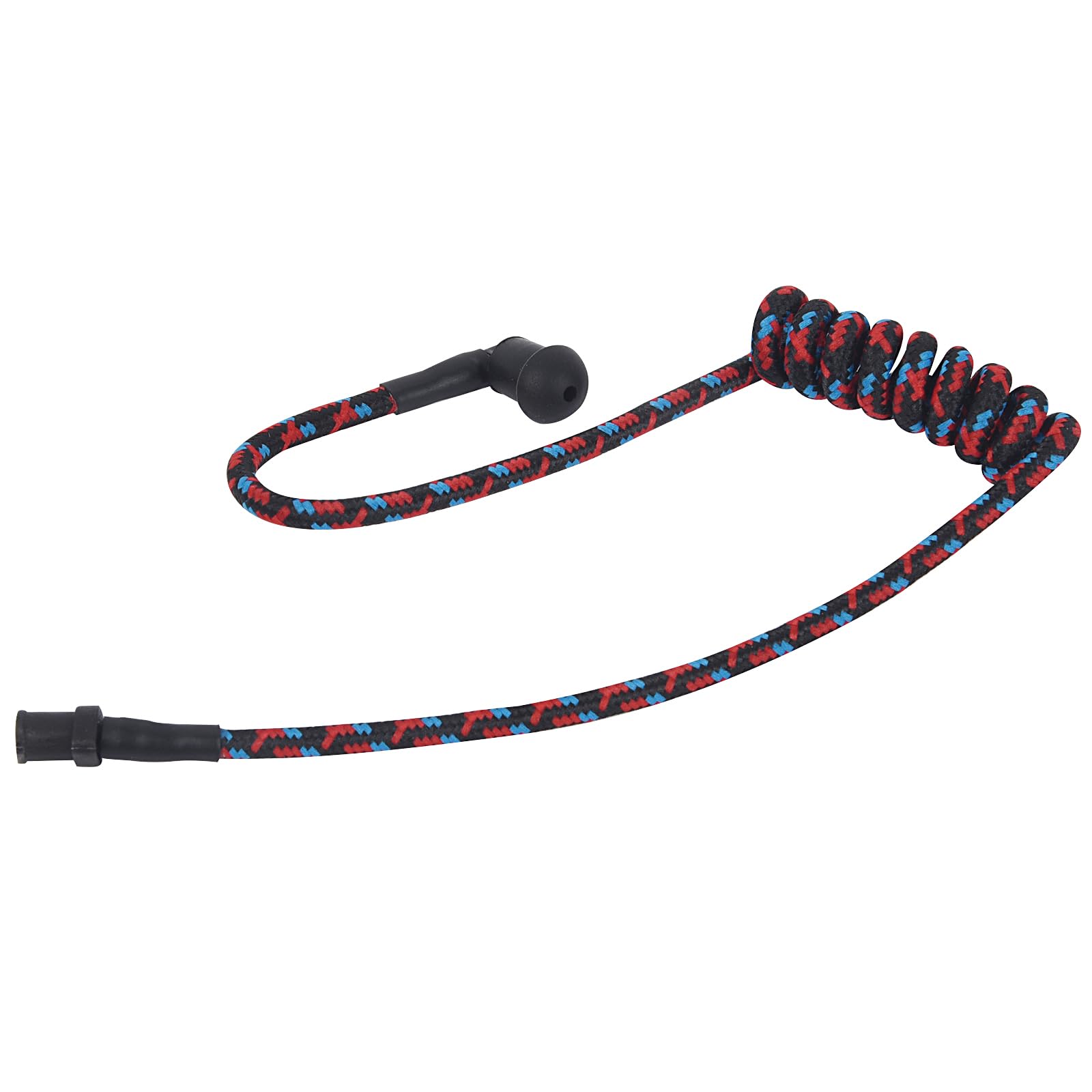 Pdflie Braided Knitted Woven Fabric Fiber Coil Tube Replacement For Walkie Talkie Radio Acoustic Earpiece Headset (Black Red Blu