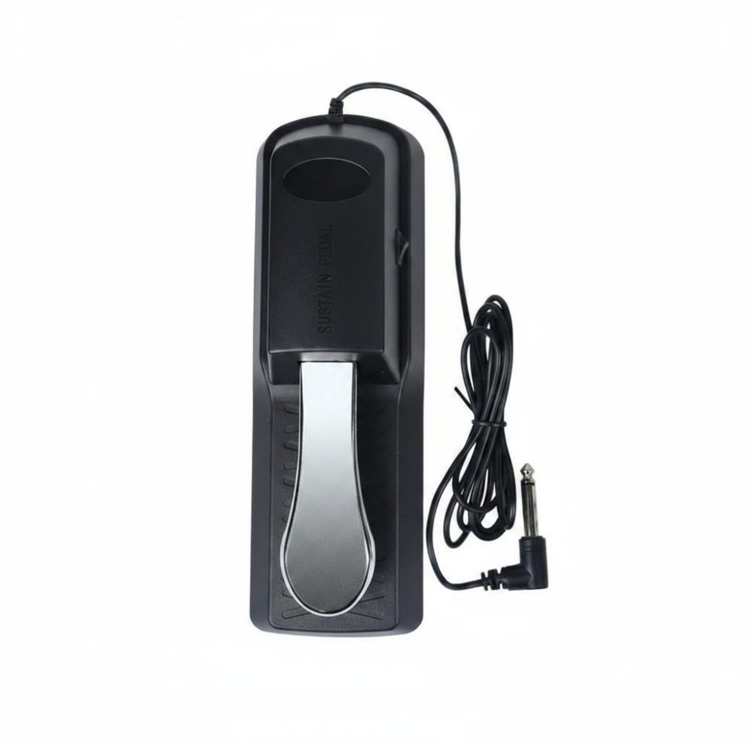 Snappsy Metal Universal Sustain Pedal On/Deactivate Switch Electronic Piano Pedal Angled Plug Music Accessory 1/4 Inch Connector