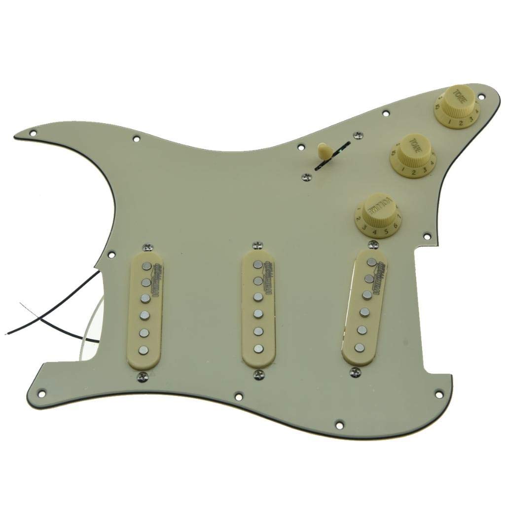 Kaish Aged White Loaded Electric Guitar Pickguard Prewired Pickguard With Wilkinson Pickups For Usa/Mexico Fd Stratocaster