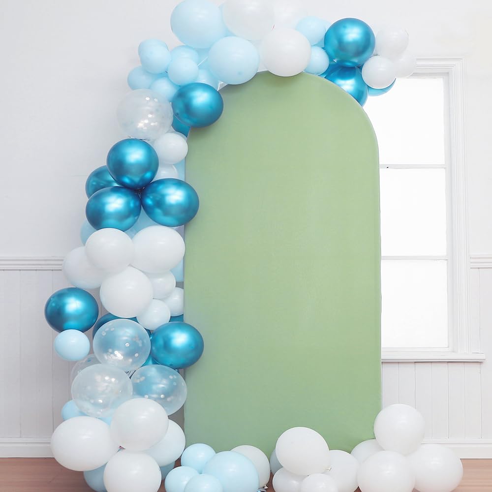 Jkdmjf 6Ft Sage Green Arch Backdrop Cover Spandex Fitted Arch Backdrop Stand Cover For Wedding Reception Birthday Party Baby Sho