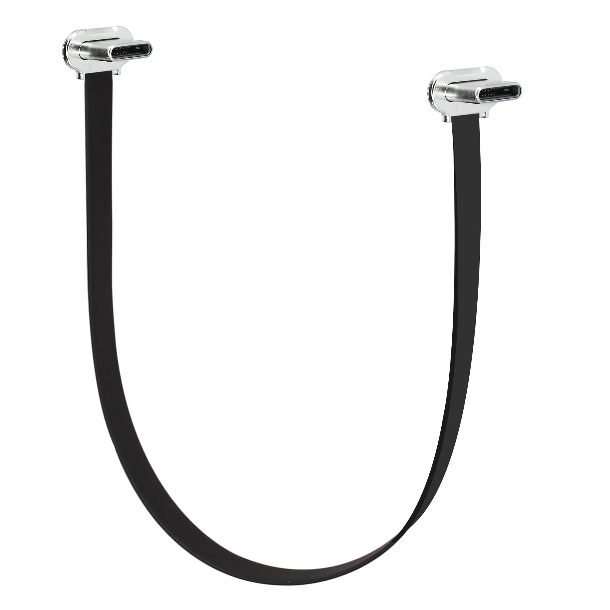 Xilaghy 90 Degree USB C Short Flat Cable Dual Angle USB C Male to Male PD 65W Fast Charge Data Cord for Power Banks Phone Tablet