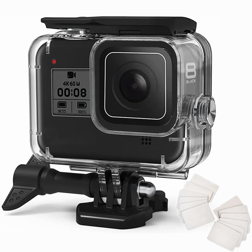 Okfun 60M/196Ft Waterproof Case For Go Pro Hero 8 Black, Protective Underwater Dive Housing Shell With Bracket Accessories For G