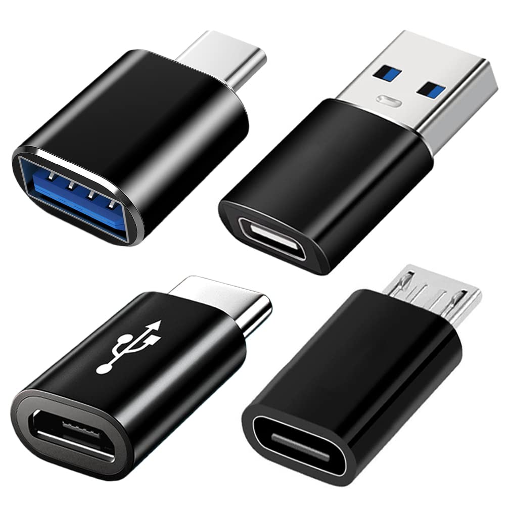 Usb C Adapters 4 Pack, Usb C To Usb 3.0 Otg Adapter, Micro Usb To Usb C Adapter Compatible With Macbook Pro, Samsung Galaxy, Sma