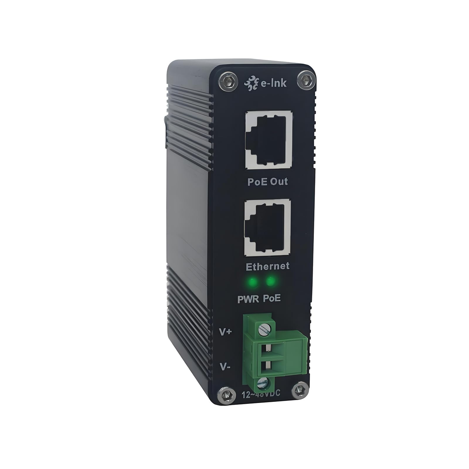 Poe Injector   Industrial Gigabit Poe+ Injector Ieee802.3 At 30W Hardened Poe Adapter With 12 48V Dc Input Din  Rail, Wall Mount