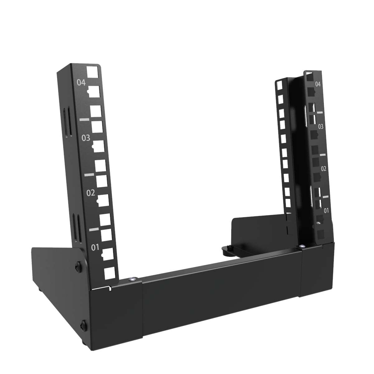 QiaoYoubang 10 inch Small Desktop Network Rack, 4U Mini Open Frame Desktop Server Rack for 10 Network, Servers, Audio, and Video