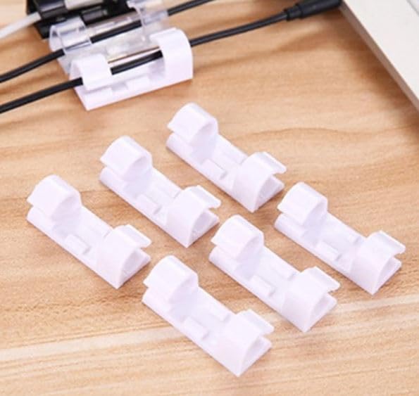 Trendmad Wire Organizer Cable Management Clip Desktop Cord Hook With Improved Stronger Adhesive Tape Cable Manager, Wire Clamp (