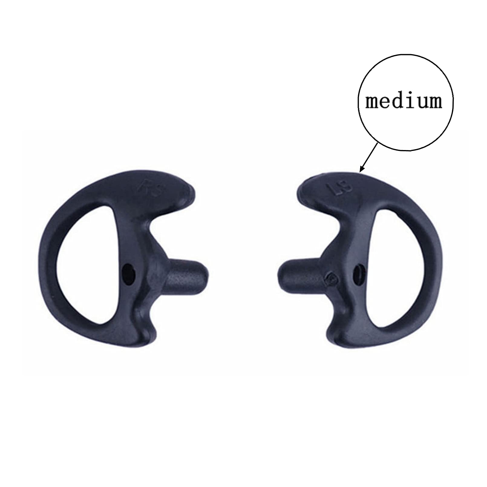 Pofenal Walkie Talkie Radio Listen Only Earpiece Headset With Clear Acoustic Tube Retaining Clip & Medium Earmold(3.5Mm Pin, 2 P