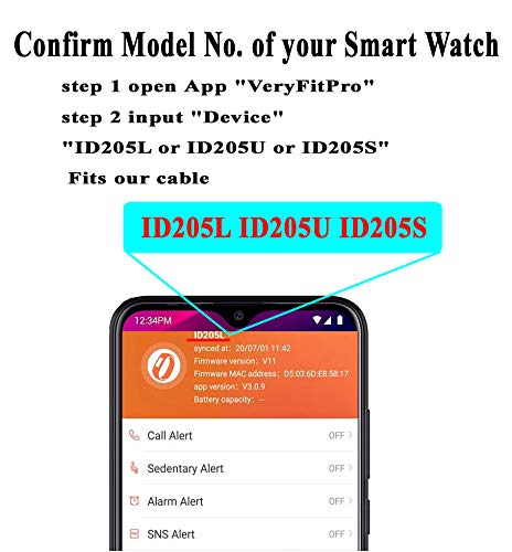 Portable Magnetic Charger With Usb Charging Cable Cord For Smart Watch, Compatible For Id205L Id205U Id205S Series.
