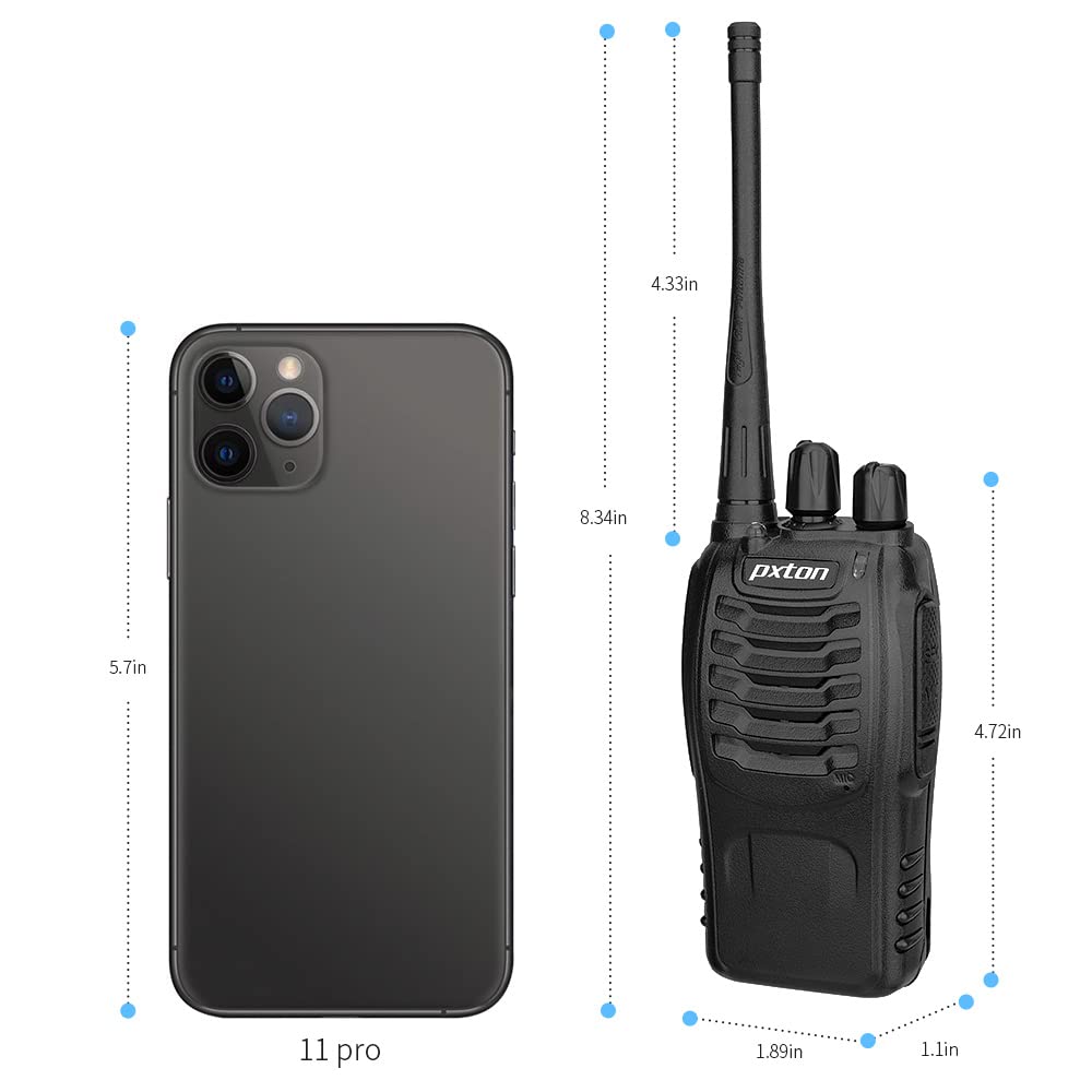 Pxton Px 8S 01 Walkie Talkies For Adults With Upgraded Headset,Handheld Portable Two Way Radios Long Range Include Rechargeable
