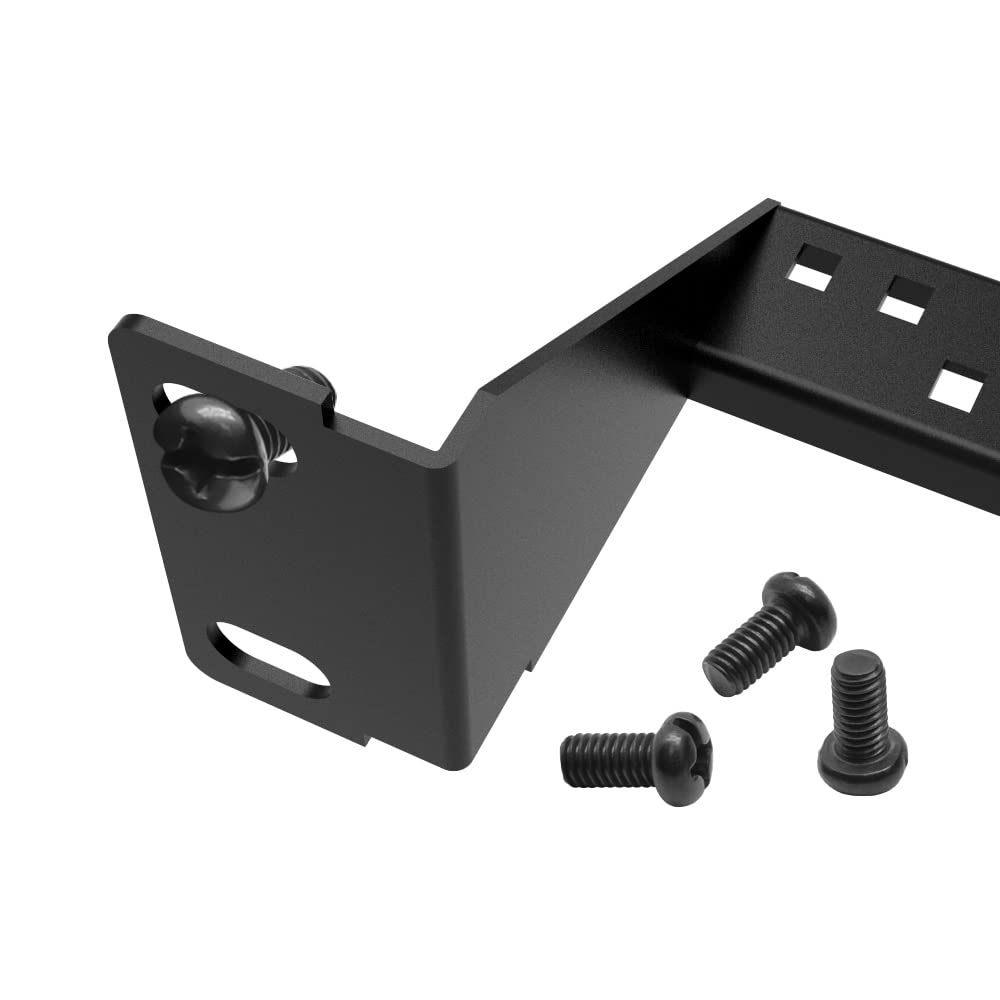 Beszin 1U 19 Inch Support Bar Black, For Cable Management, Patch Panel