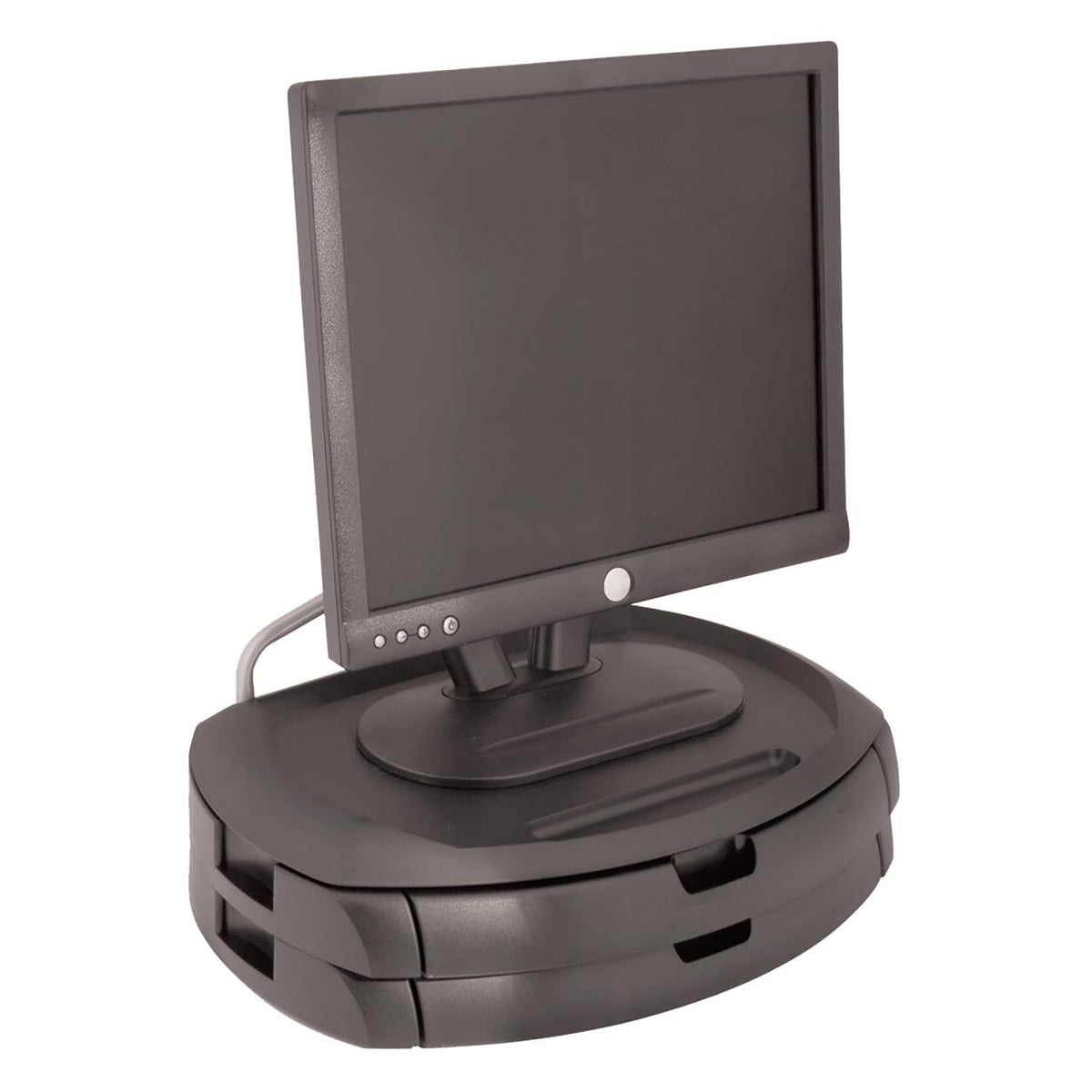 Kantek LCD Monitor Stand, 18' X 12.5' X 5', Black, Supports 35 Lbs