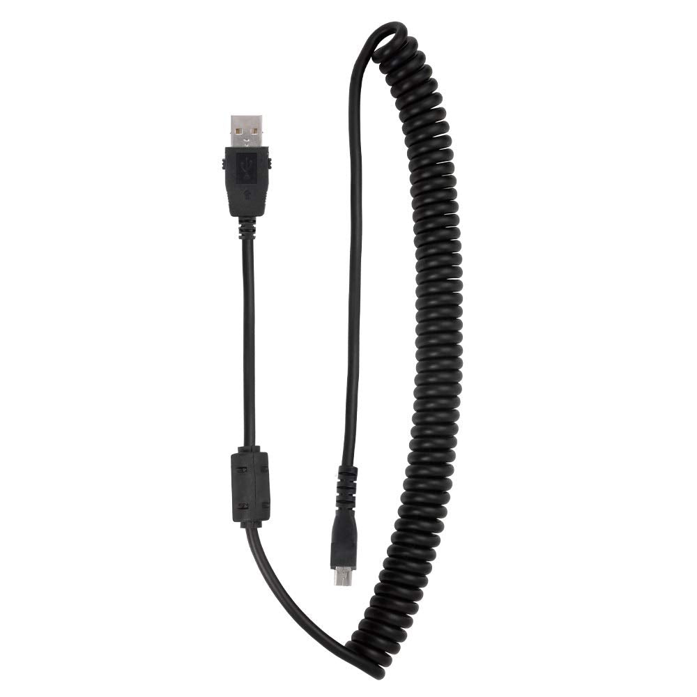 ECS Curly Cord USB Type A to USB Mini A with lock, Tangle Free Microphone Wire for Philips SpeechMike Premium and Touch, Replace