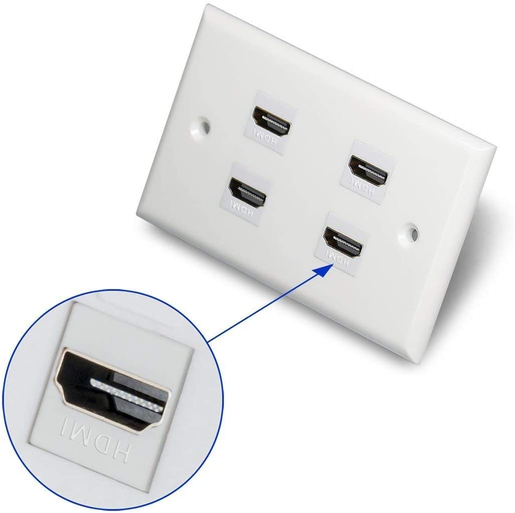 Victek 10 Pack Hdmi Keystone Female To Female Coupler Snap In For Wall Plate   White, Hd 9523