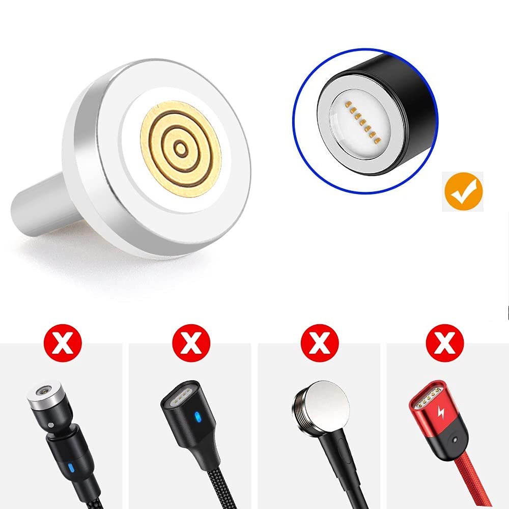 Boffdock 4Pcs 7 Pin Magnetic Connector Tips Head For Micro Usb Android Devices With 7 Contact Points